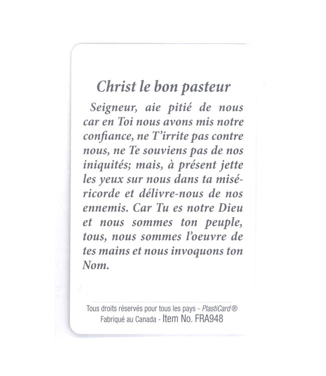 Good Shepherd prayer card (French)