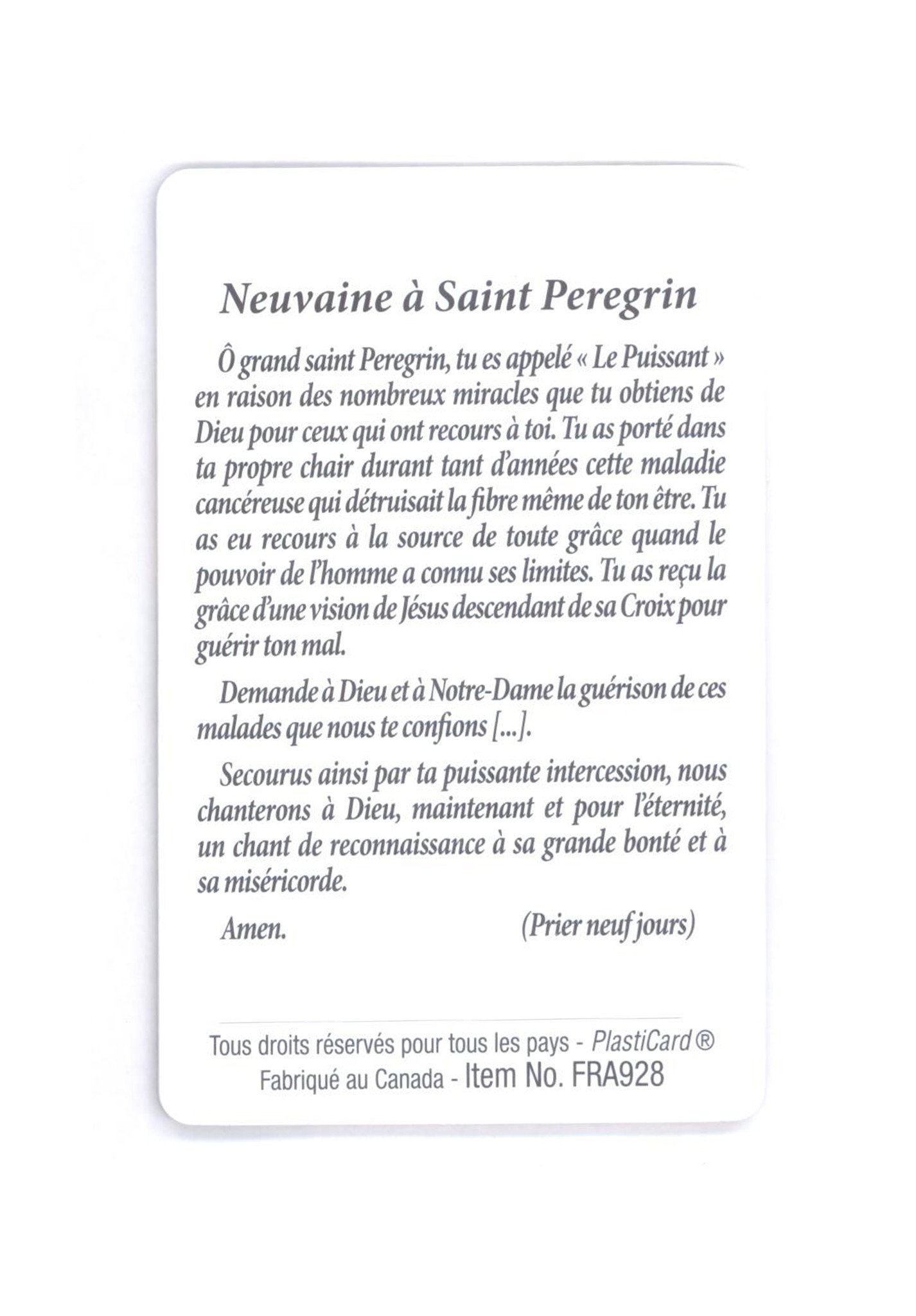 Prière Puissante à Saint Pérégrin Pour Le Cancer