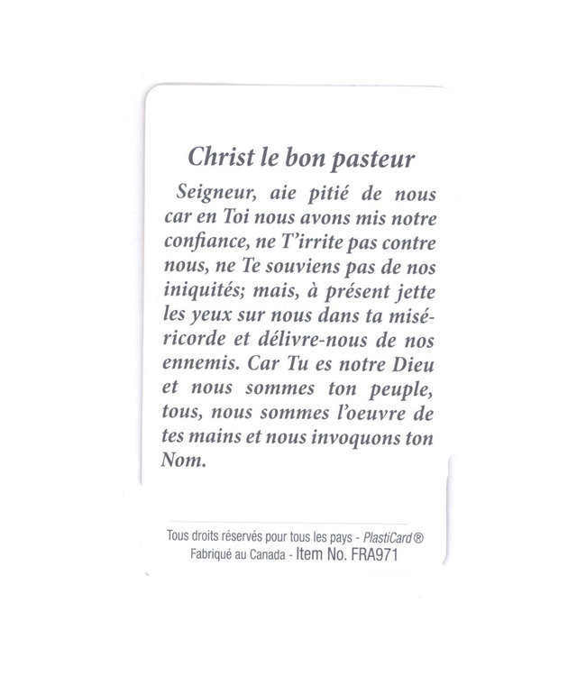Good Shepherd prayer card (French)