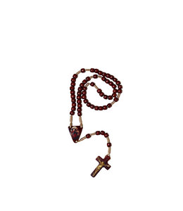 Our lady undoer of knots wood rosary (triangular heart)
