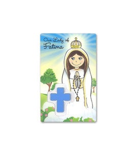 Our Lady of Fatima child medal card