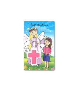 Girl's Guardian Angel medal card (French)