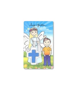 Boy's Guardian Angel medal card (French)