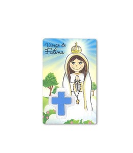 Our Lady of Fatima medal card (French)