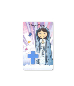 Virgin Mary medal card (French)