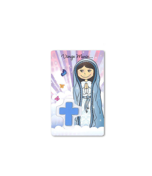 Virgin Mary medal card (French)