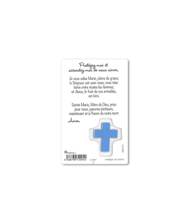 Virgin Mary medal card (French)