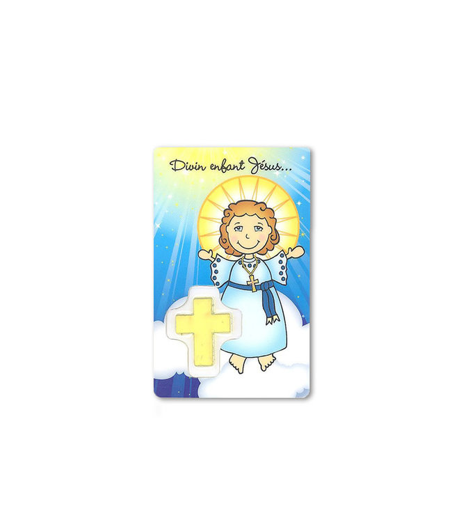 Divine child Jesus medal card (French)