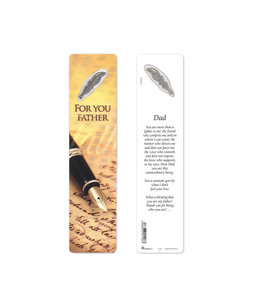 Bookmark with feather medal: For you, Father