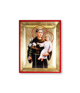 Icon of Saint Anthony gilded with gold leaf