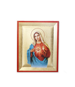 Icon of Sacred Heart of Mary gilded with gold leaf