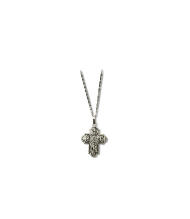 Pendentif : Croix 4 Chemins en étain chaîne 18''