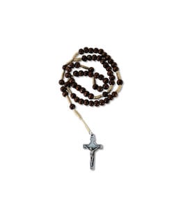 Wooden rosary with relic of Saint Brother andre