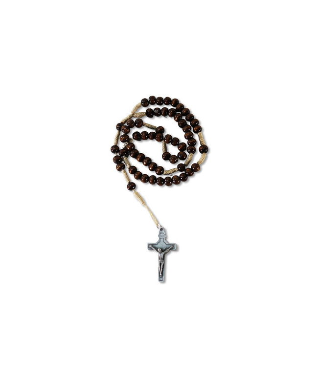 Wooden rosary with relic of Saint Brother andre