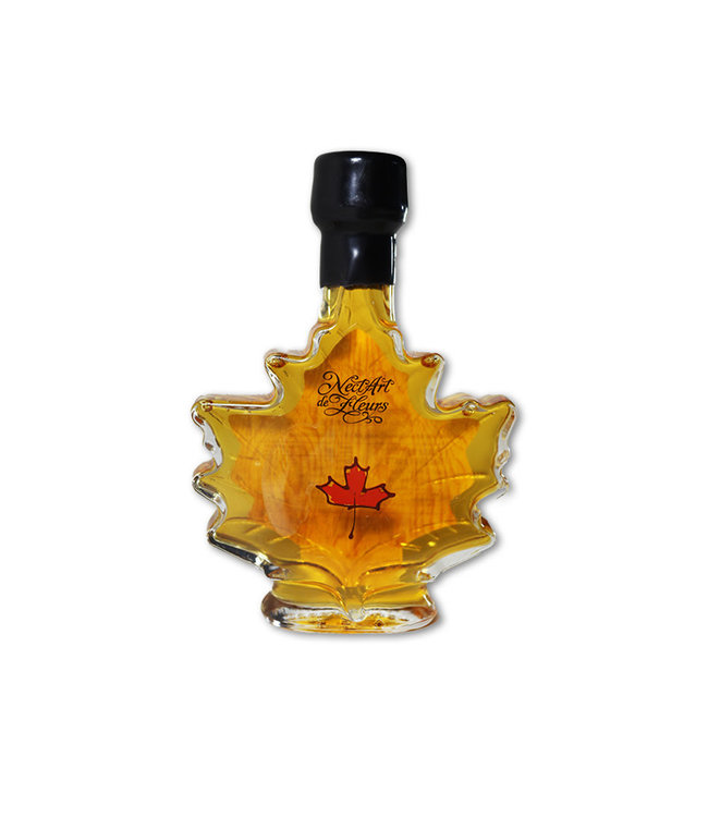 Maple syrup (50ml) in a maple leaf shaped bottle