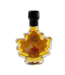 Maple syrup (100ml) in a maple leaf shaped bottle