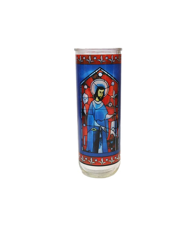 Chandelles Tradition / Tradition Candles Verre à lampion vitrail saint Joseph