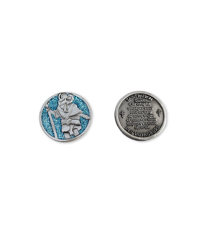 St-Christopher collection token in black velvet case (French)