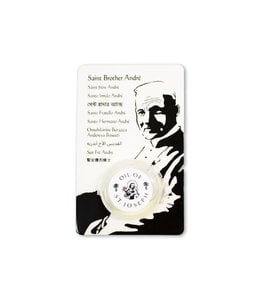 Saint Brother André prayer card with Saint Joseph oil