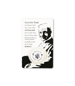 Prayer card Saint Brother André with oil of Saint Joseph  (French)