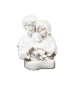 Buste Sainte Famille en albâtre blanc 13cm