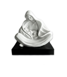 Timothy P. Schmalz Statue Mère et Enfant blanche assise
