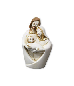 Modern beige Nativity bust with gold highlights