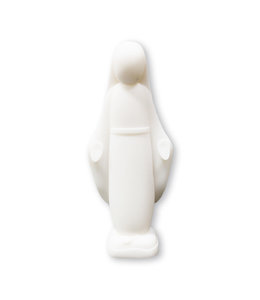Statue Vierge épurée en albâtre blanche