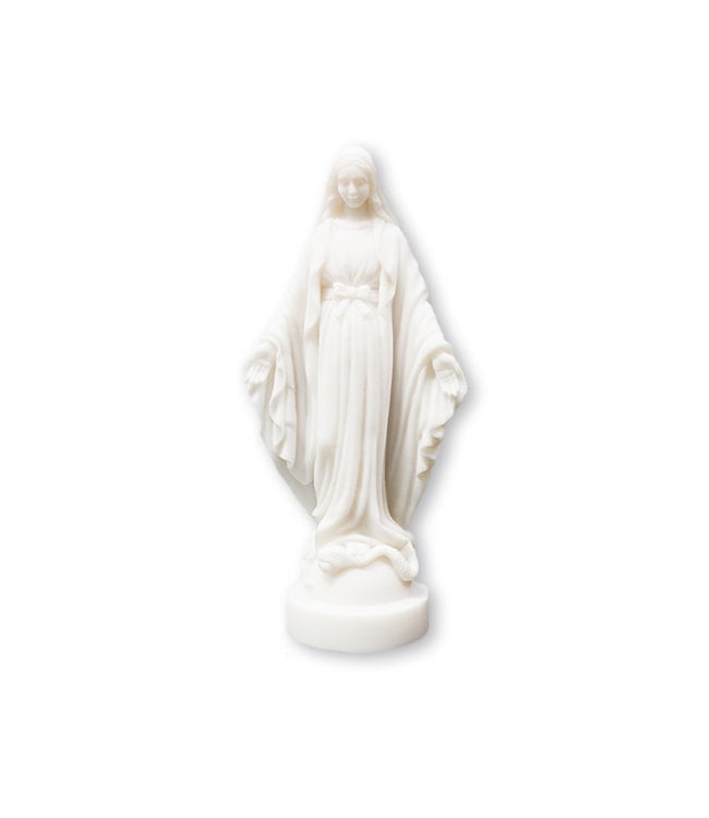 Statue of the Miraculous Virgin in white alabaster