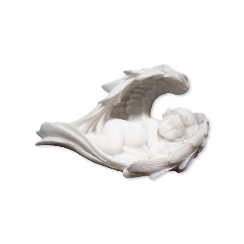Statuette De Crèche : Bébé Jésus Endormi Dans Des Ailes D'ange - Résine Détaillée - Décoration Spirituelle Pour Maison, Bureau, étagère - 8
