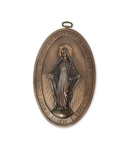 Miraculous medal oval plaque