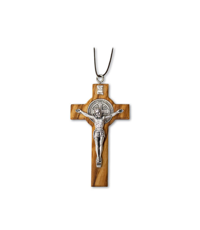 Saint Benedict cross pendant on cord