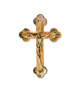 Crucifix oriental en bois d'olivier