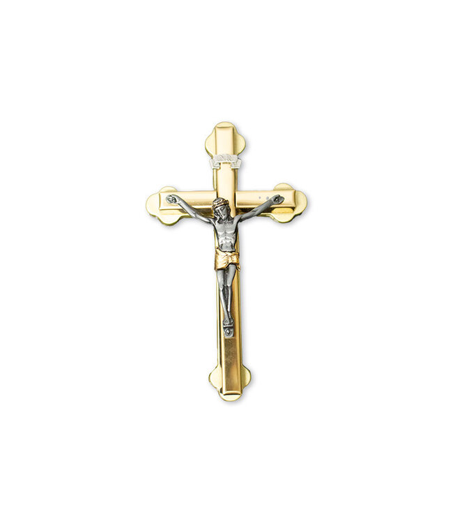 Crucifix mural petit 2 tons or et argent