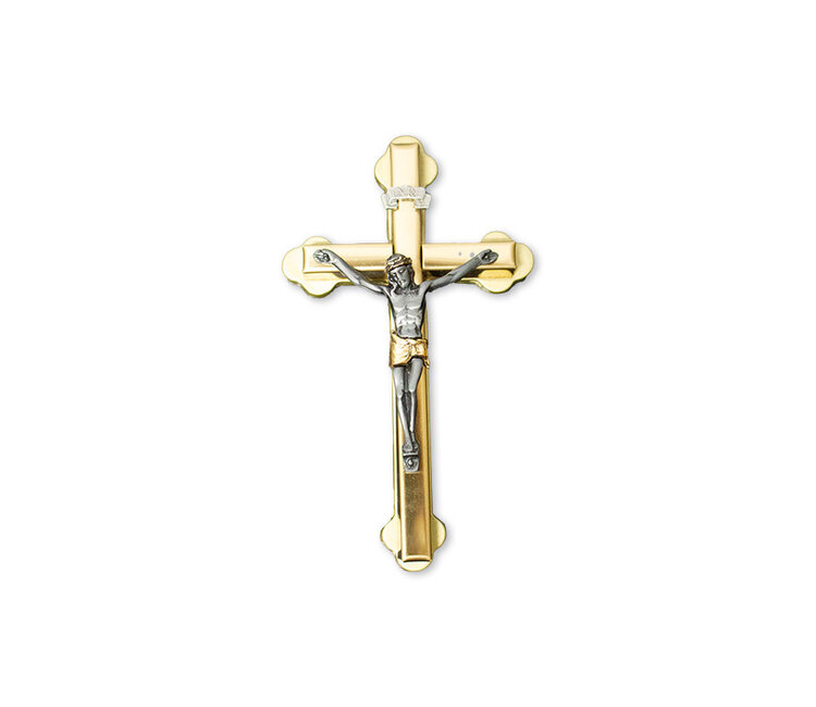 Small 2-tone gold and silver wall crucifix Gift Shop Saint