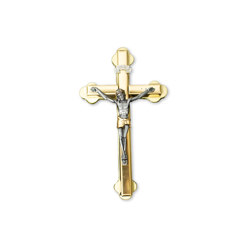 Crucifix Necklaces Sterling Silver Wall Crucifix Small 2-tone Gold