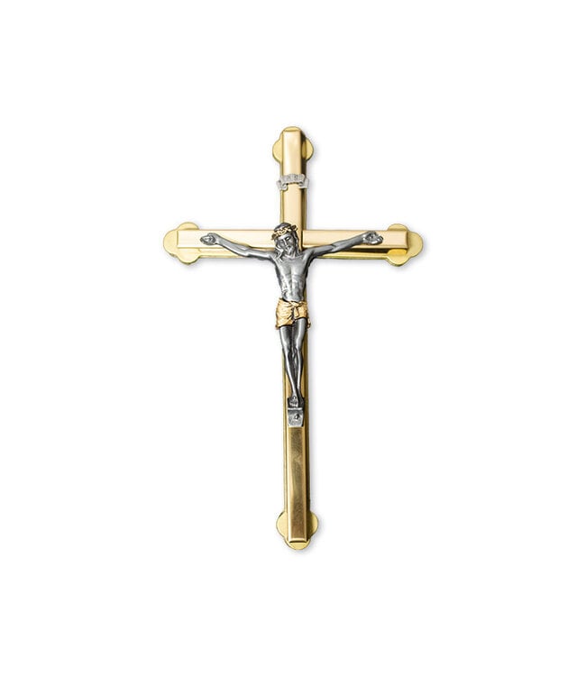 Medium two-tone gold and silver crucifix