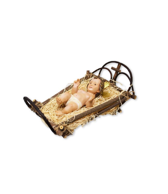 Child Jesus in his cradle - 24 cm