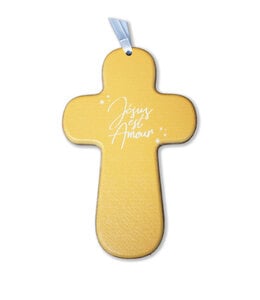 ''Jésus est amour '' wood cross (French)