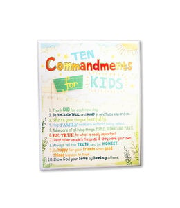 ''Ten Commandments for kids'' plaque