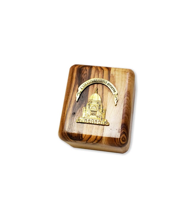 Olive wood box with Saint Joseph's Oratory logo