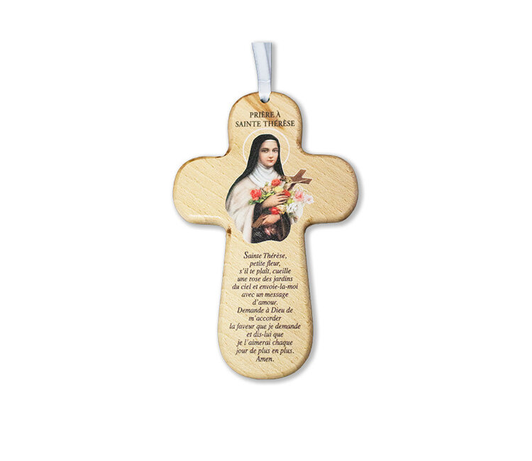 Croix ''Prière à sainte Thérèse'' en bois L'Oratoire SaintJoseph