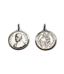 Saint Brother André / Saint Joseph medal, sterling silver (25mm)