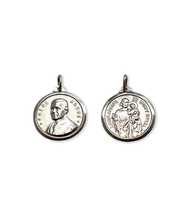 Saint Brother André / Saint Joseph medal, sterling silver (25mm)