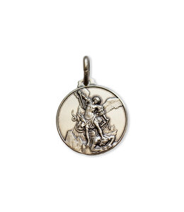 Médaille moyenne de saint Michel en argent 925