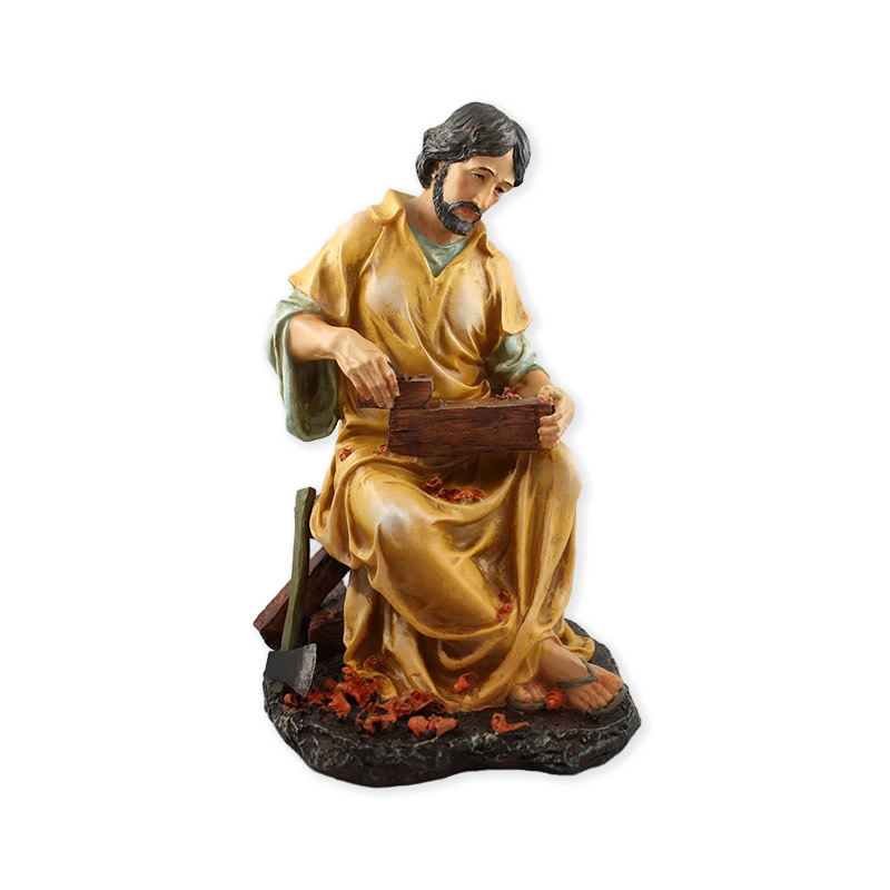 Statue de Saint Joseph à l'Enfant Jésus en résine 40cm