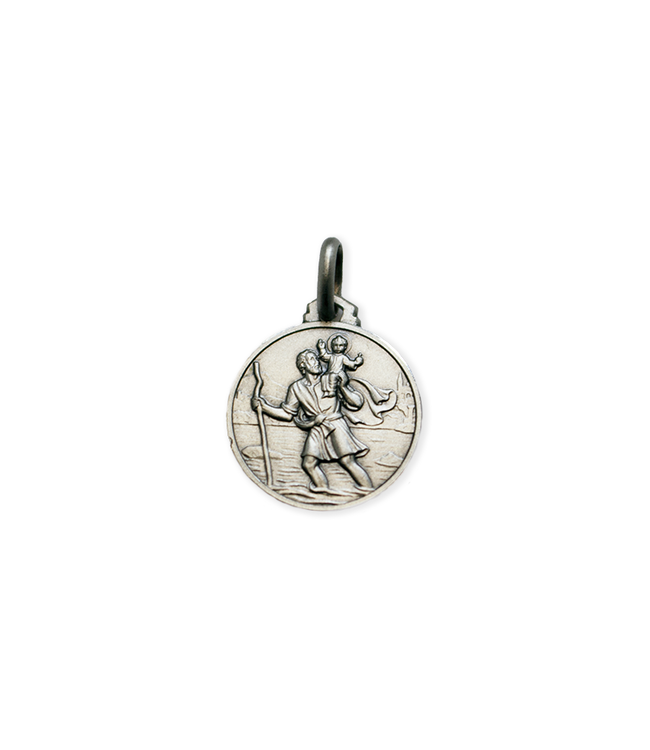 Saint Christopher large medal in silver 925