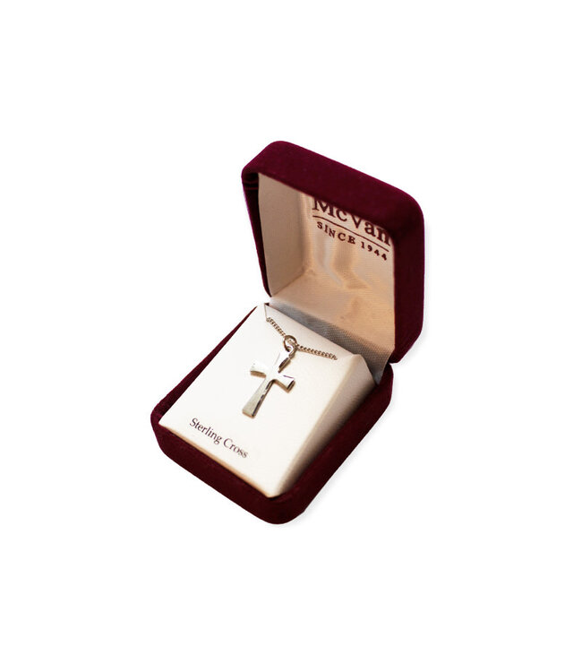 McVan McVAn Brushed silver cross with chain