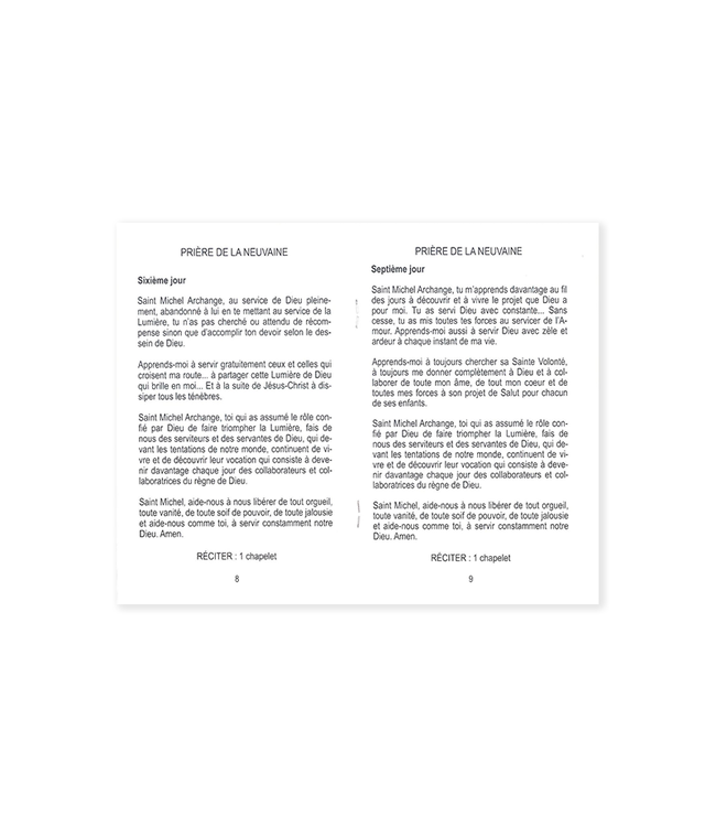 Neuvaine à Saint Michel Archange (French)