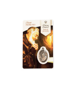 Carte médaille saint Padre Pio (anglais)